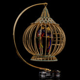 عصفور كريستال قفص عصافير بالحامل ذهبى 680 / 420